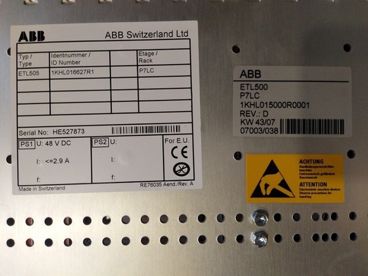 Части 1KHL015000R0001 PLC шасси системы управления P7LC ABB запасные