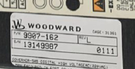 Вудворд 9907-162 220 Ват ввод мощности Цифровой управляющий Управление турбиной +24 Вдц при 1 А