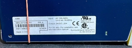 ABB SD834 3BSC610067R1 Электроснабжение S800 I/O Модуль DCS Части на складе