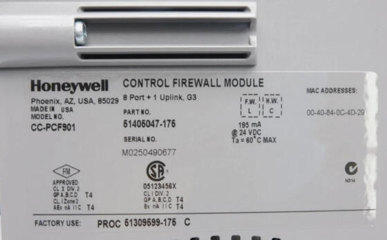 Honeywell CC-PCF901 Модуль межсетевого экрана управления с источником питания 24 В постоянного тока для защиты сетевой безопасности и распределения сети FTE